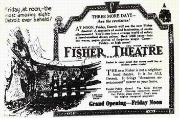 Fisher Theatre - OLD AD FROM JOHN LAUTER
